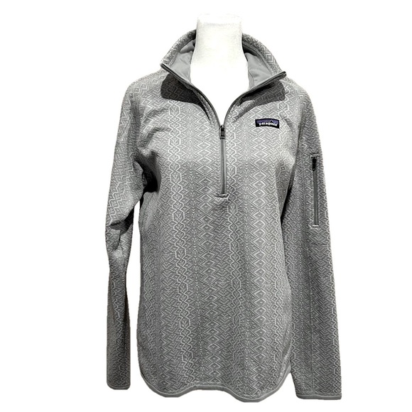 Patagonia Jackets & Blazers - PATAGONIA Women's Better Sweater 1/4-Zip Fleece Frozen Jacquard Gray Size Medium